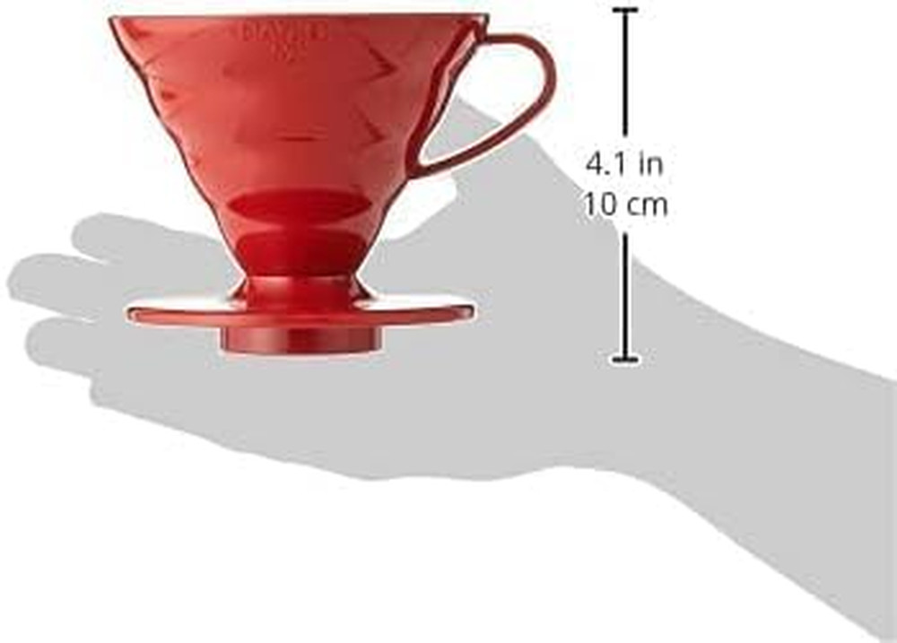 V60 Plastic Coffee Dripper, Size 02, Red