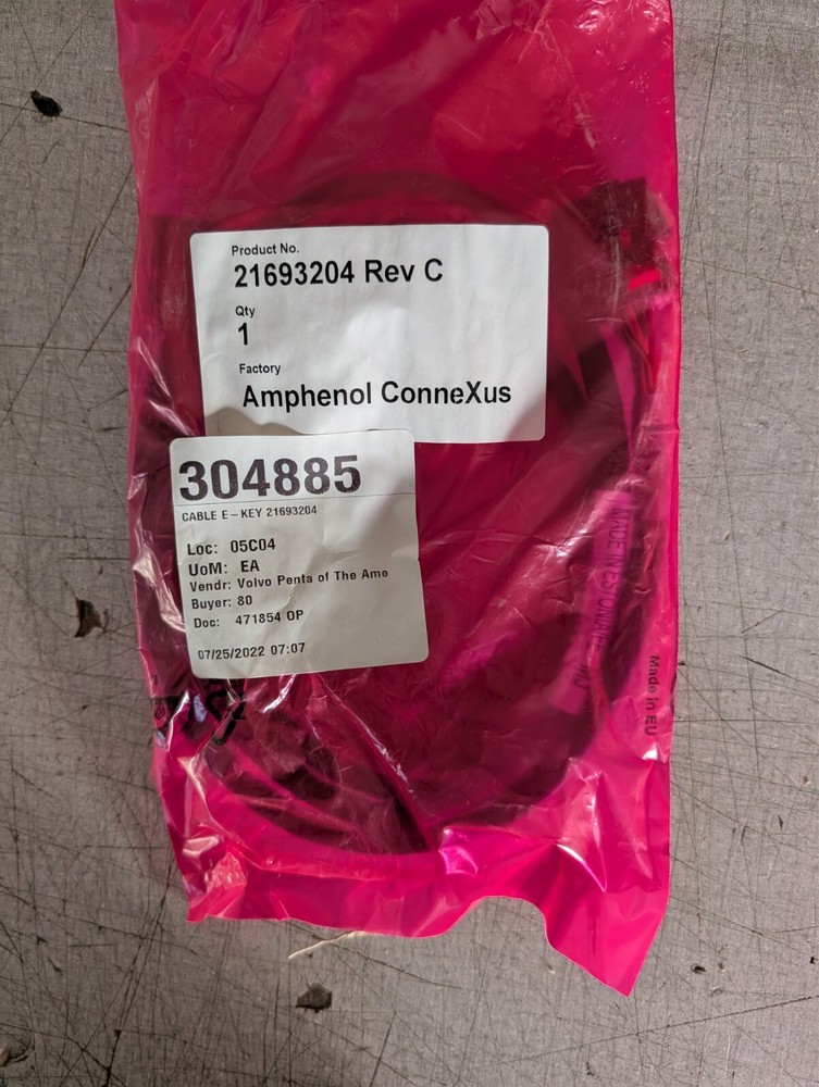 Volvo Penta Single Engine E-Key Harness 21693204