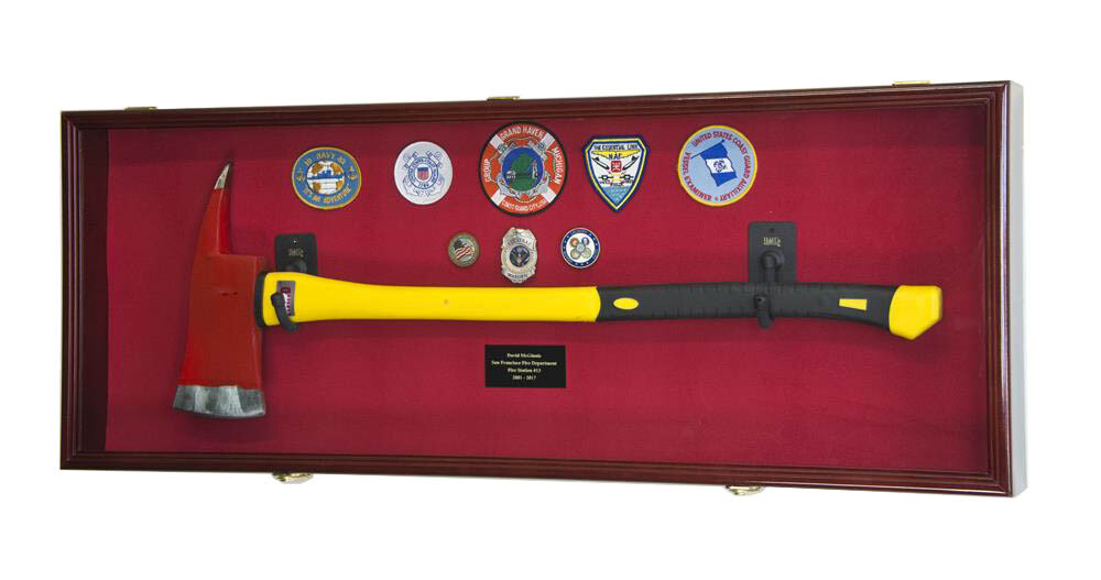 Firefighter Fireman Axe Display Case Cabinet Holder - 98% UV Lockable Fire Men