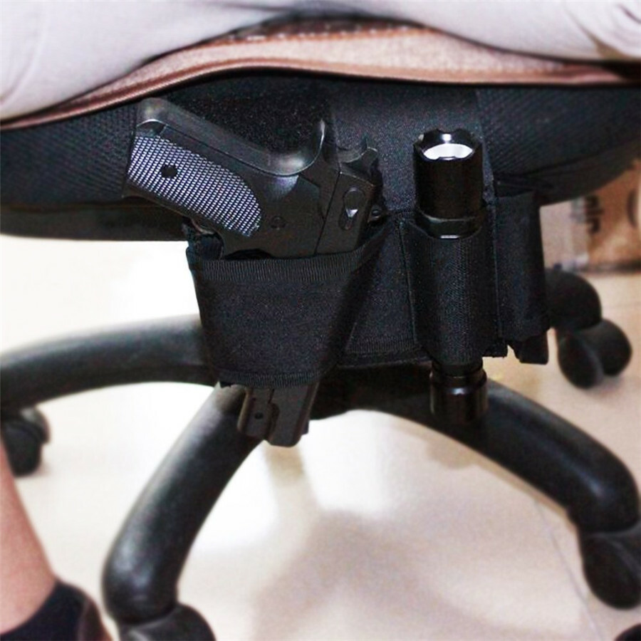 Bedside Holster Under Mattress Gun Holster Tactical Holster with Flashlight Loop