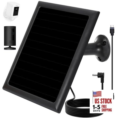 Solar Panel Charger for Ring Camera, Compatible with Ri ng Stick Up Cam