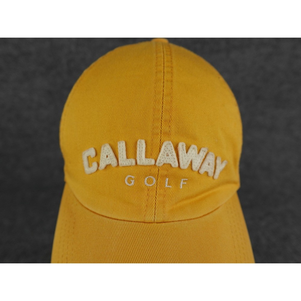 Callaway Golf Hat Yellow Embroidered Logo Adjustable Strap Baseball Cap