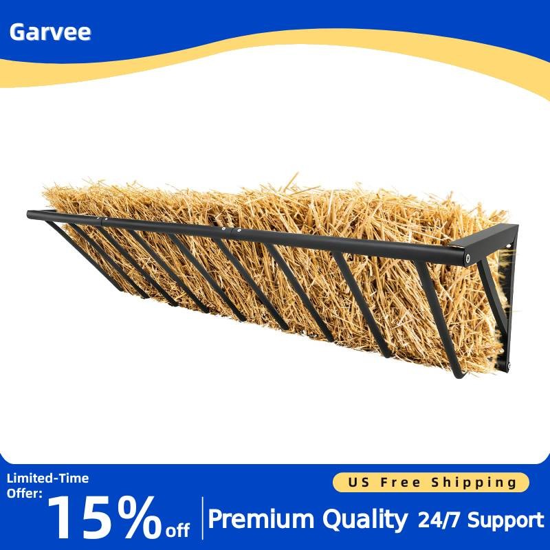 63" Hay Rack Feeder Wall Mount 16 Gallon Rust Resistant for Indoor Outdoor Use