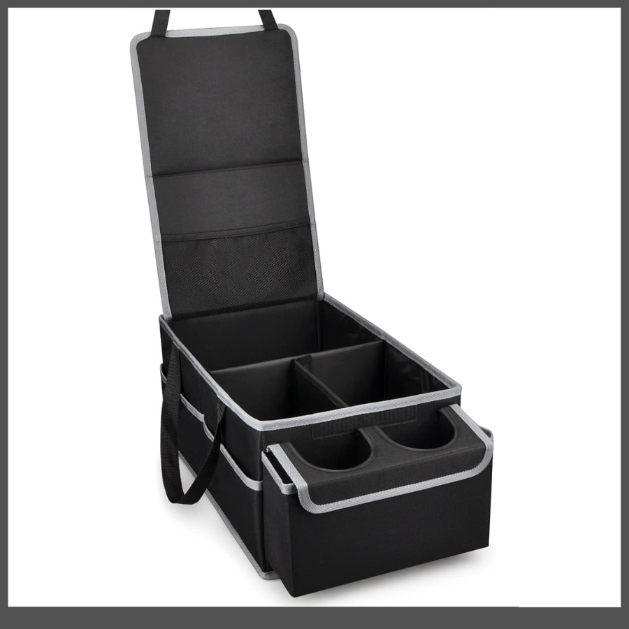 GUWINA Car Multi Compartment Foldable Organiser for Car Boot Front and Back Seat