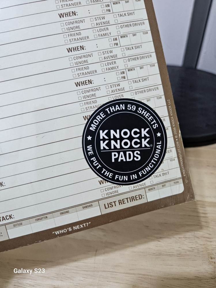 NEW KNOCK KNOCK CLASSIC PAD - SH** LIST