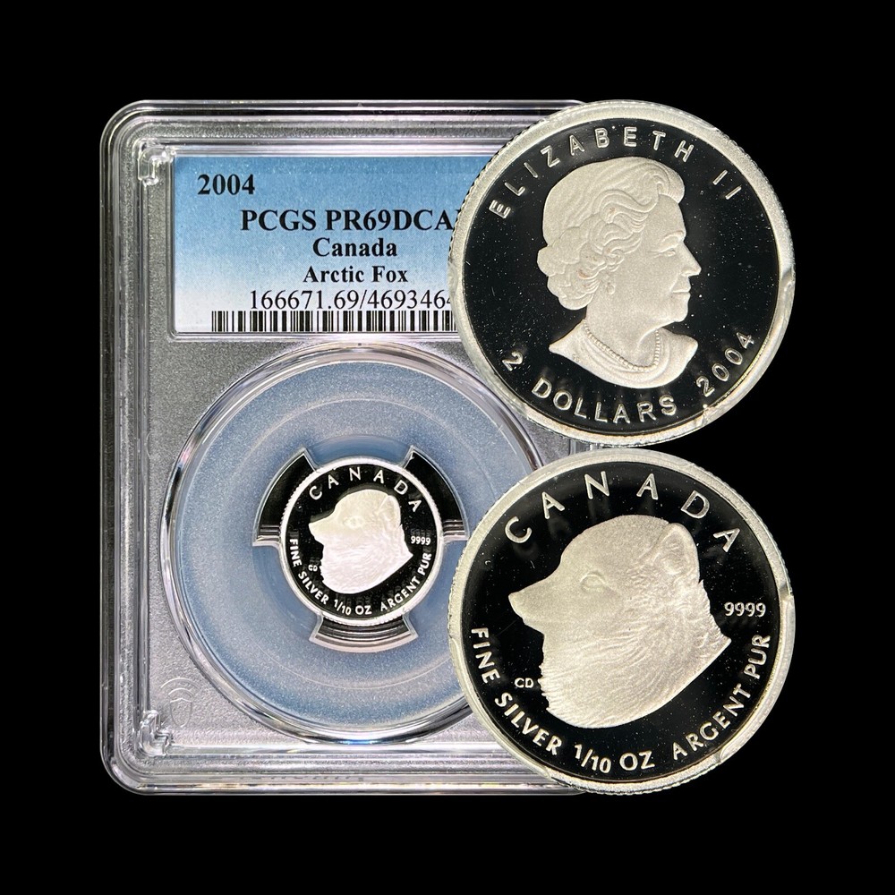 CANADA. 2004, 2 Dollars, Silver - PCGS PR69 - Arctic Fox, Profile