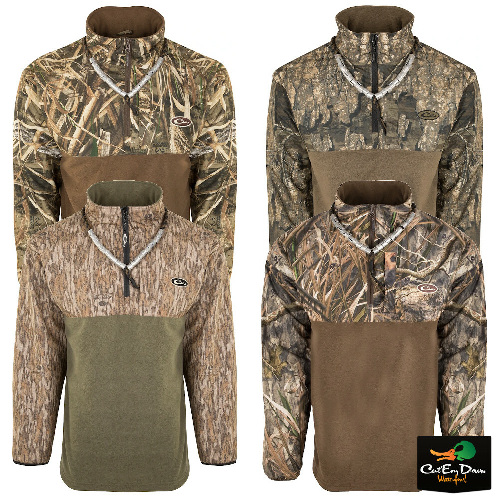 NEW DRAKE WATERFOWL1/4 ZIP REFUGE EQWADER - CAMO PULLOVER