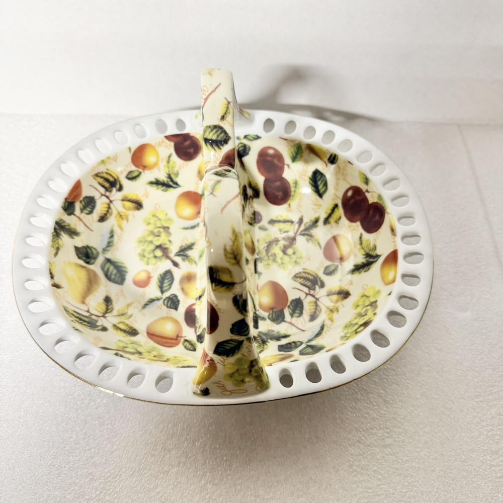 Vintage 1950’s MAYFAIR COLLECTION Candy Bowl BY JAY DIVIDED Fruit Pattern