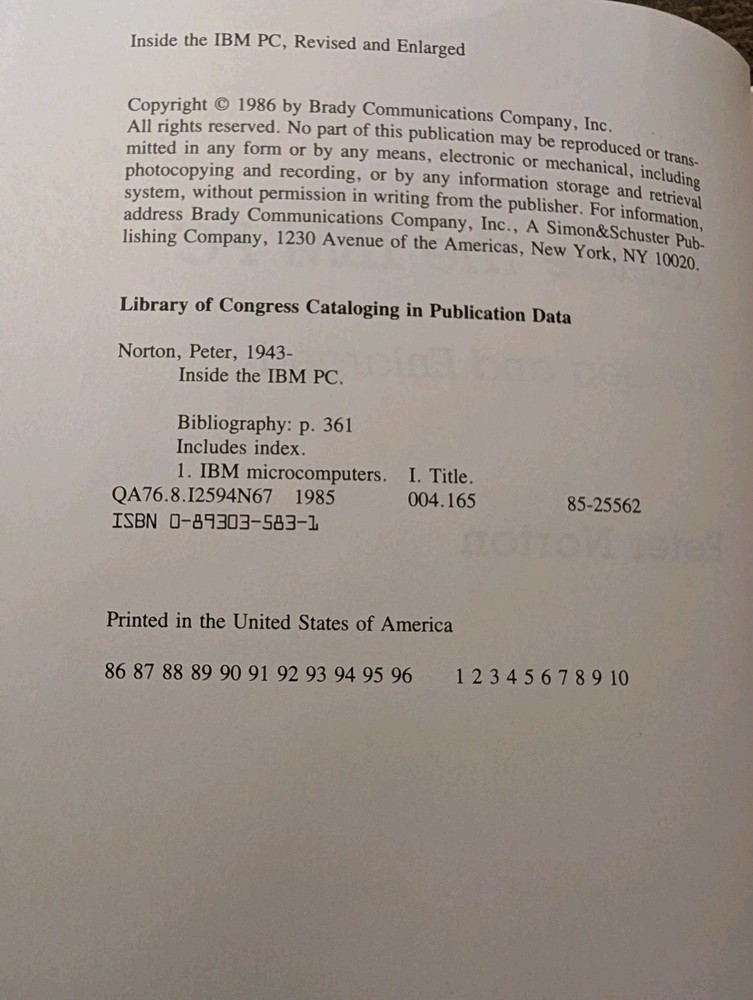 Vintage Peter Norton Inside the IBM PC