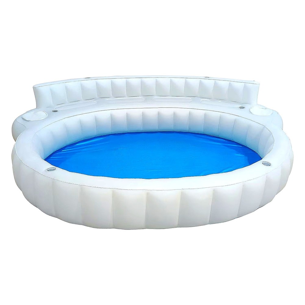 Oversized White Inflatable Pool Couch Lounge Float Multi Person Outdoor Sofa