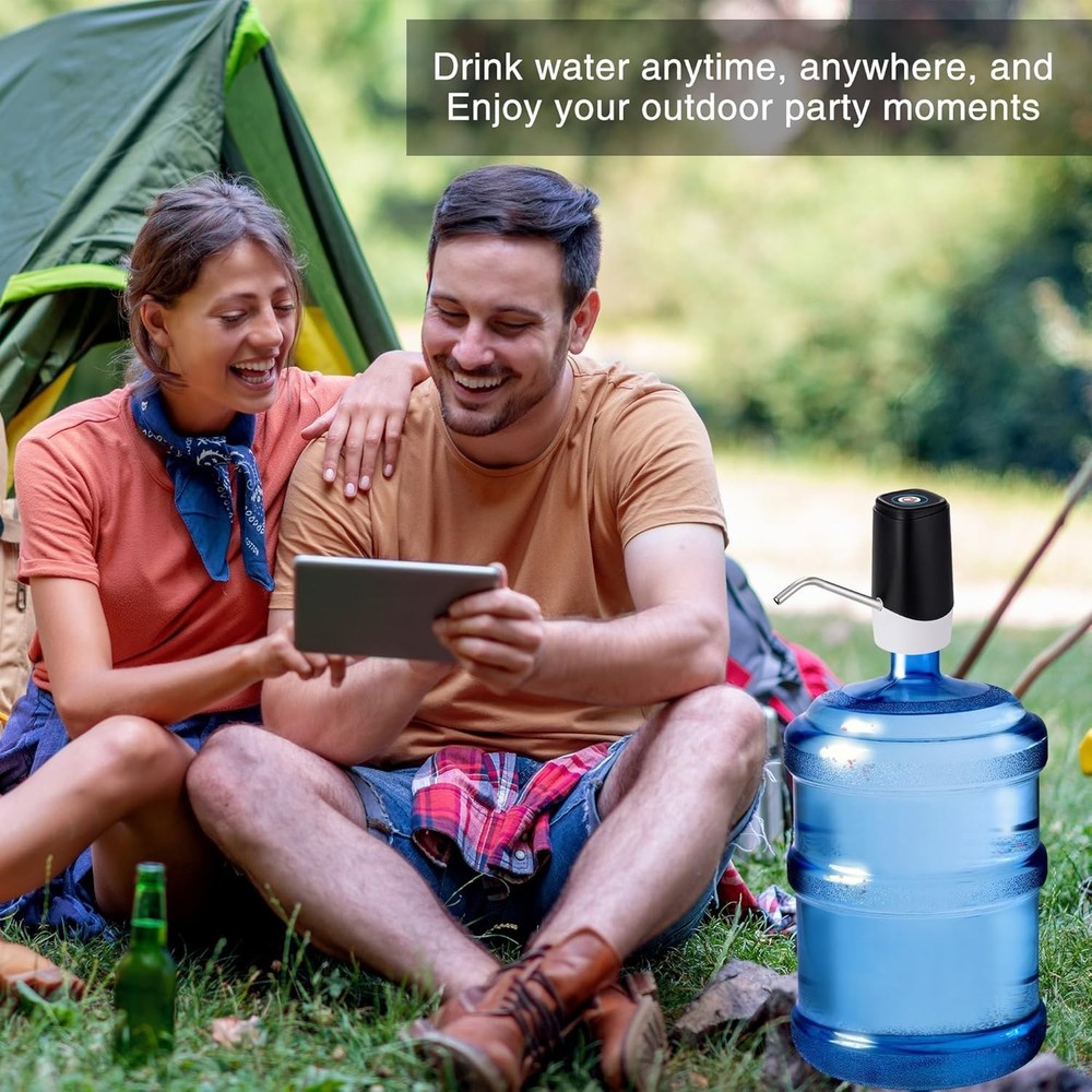 Electric 5 Gallon Water Jug Pump with Easy One-Button Operation & USB Charging