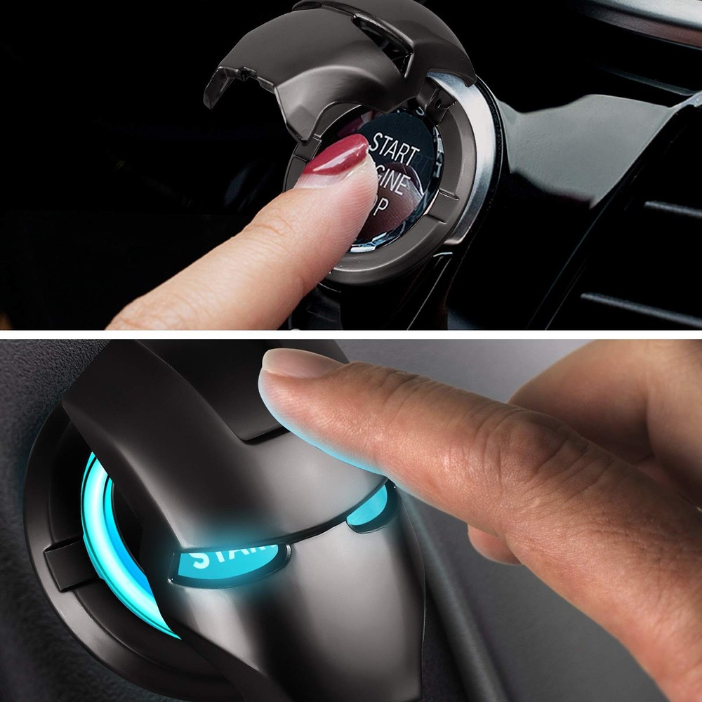 Car Engine Start Stop Button Cover Decorative Ring Push Start Button Ignition...