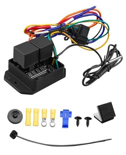 Digital Thermal Fan Controller Switch Kit, 12V-24V Adjustable Temperature