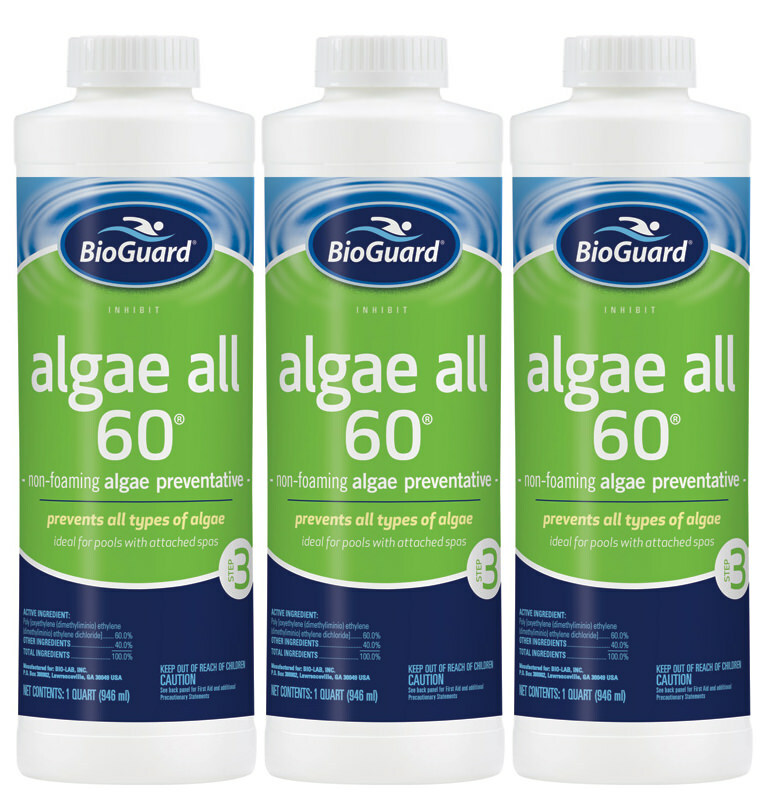 BioGuard Algae All 60 Pool Algae Inhibitor 32 oz - 3 Pack