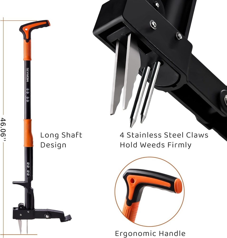 Weed Puller Tool, 12" or 46" Stand Up Weed Puller Heavy Duty Garden Tool