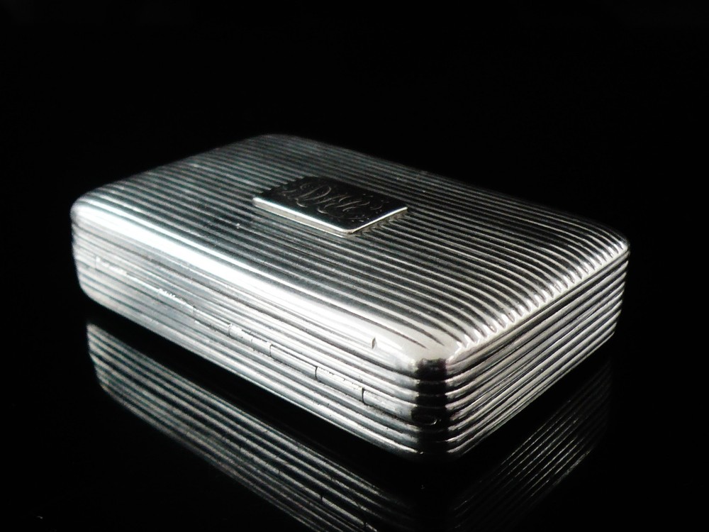 Antique Sterling Silver Snuff Box, Thomas Willmore, Hallmarked Birmingham 1801