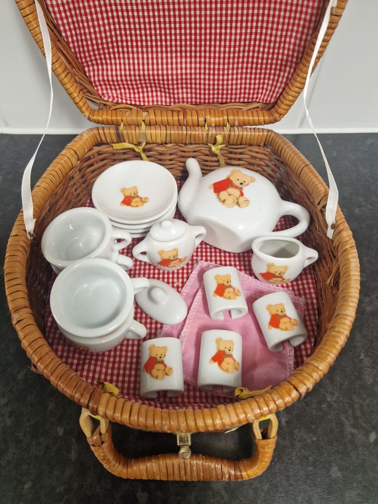 Vintage Mini Teddy Bears Picnic Set