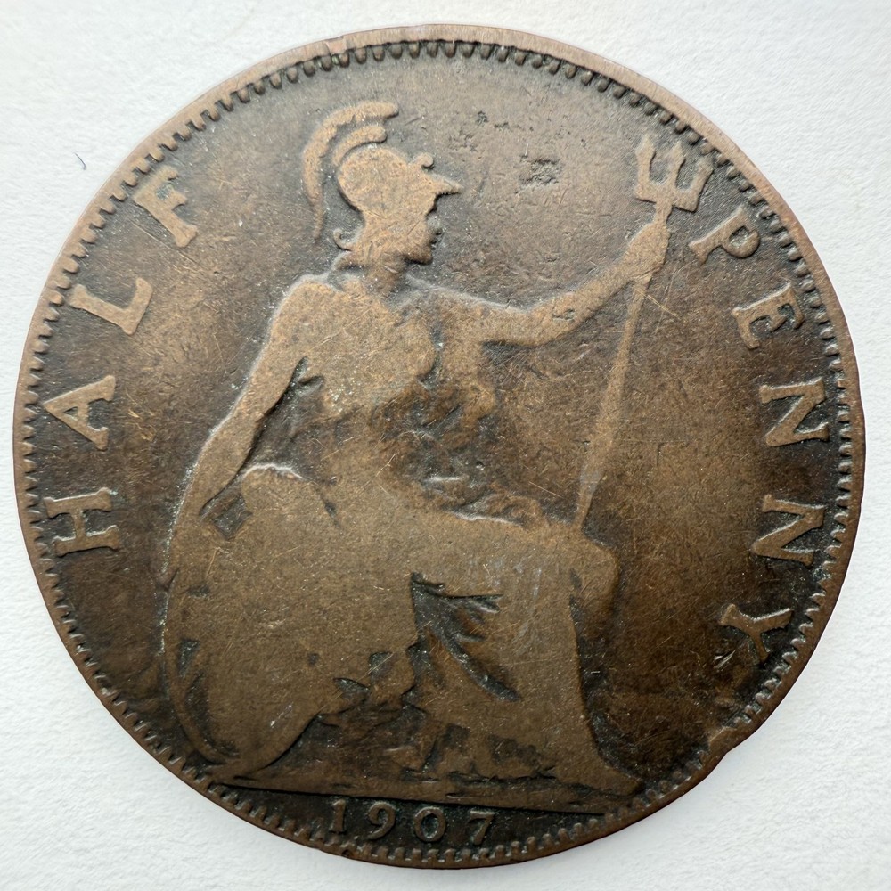 1907 Great Britain Half Penny Bronze