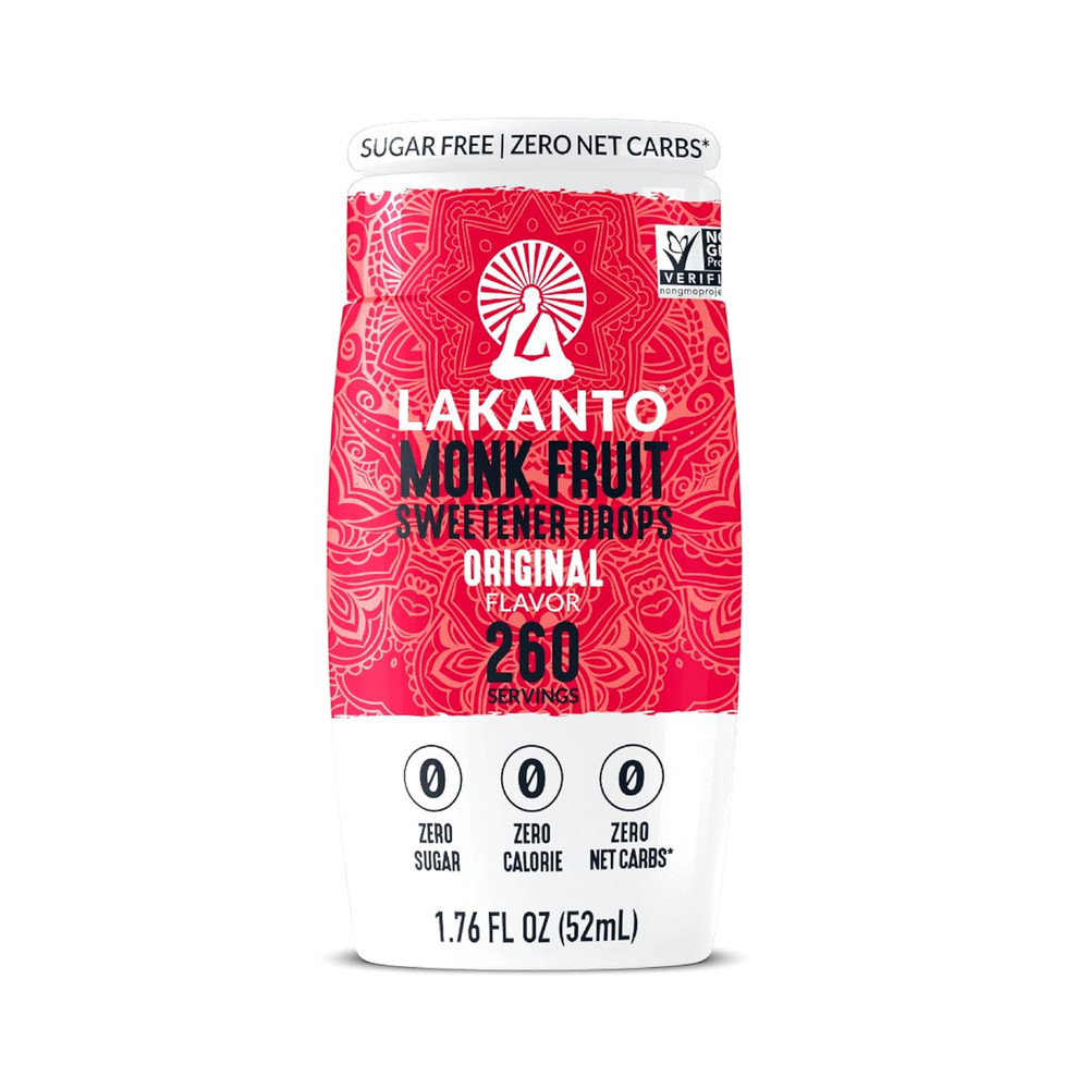 Liquid Monk Fruit Extract Drops, Original, Erythritol Free Sugar Substitute Swee