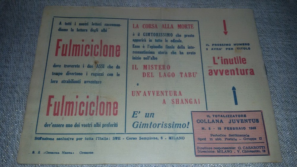 1948 Gim Toro Comic No. 8 ORIGINAL £. 12