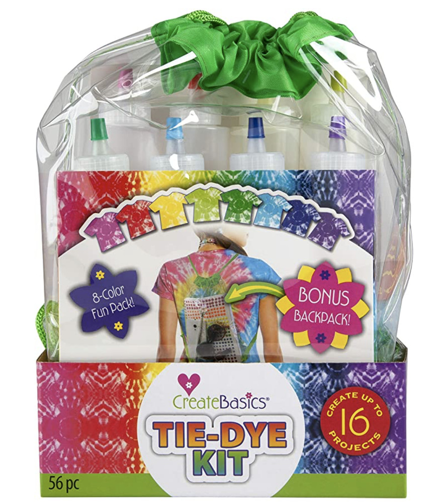 Create Basics Drawstring Backpack Tie Dye Kit, 56 Piece (See Description Below)