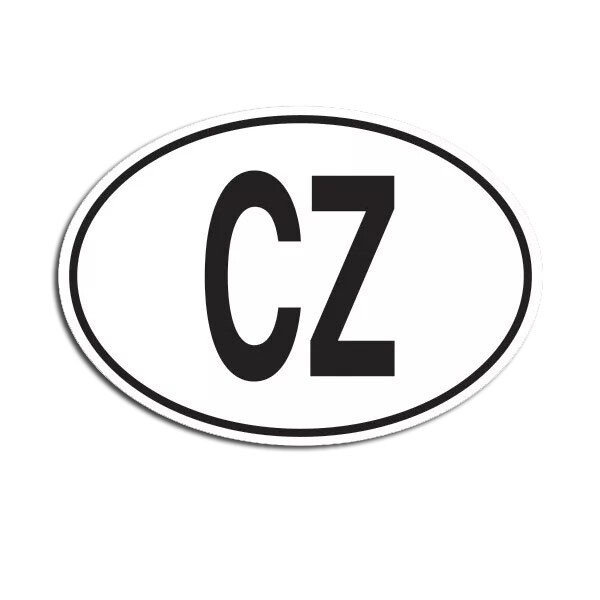 CZ Czech Republic Country Code Oval Sticker