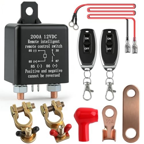 Remote Battery Disconnect Switch 12V, 200A Remote Control Battery Kill Switch,