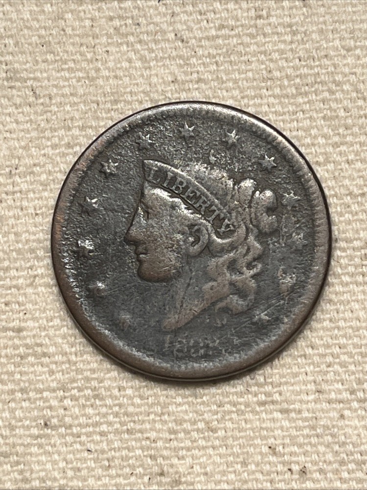 1838 Coronet Head Large Cent Coin 1 Penny