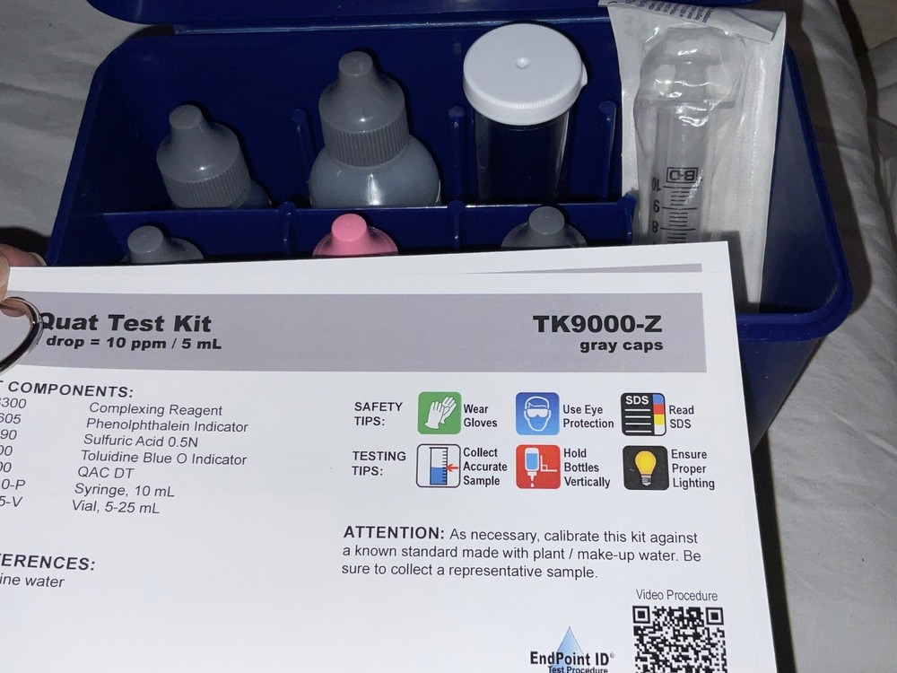 QVortex Quat Test Kit Code QVTK9000-Z 1 Drop 10ppm/ 5mL Sealed NEW OPEN