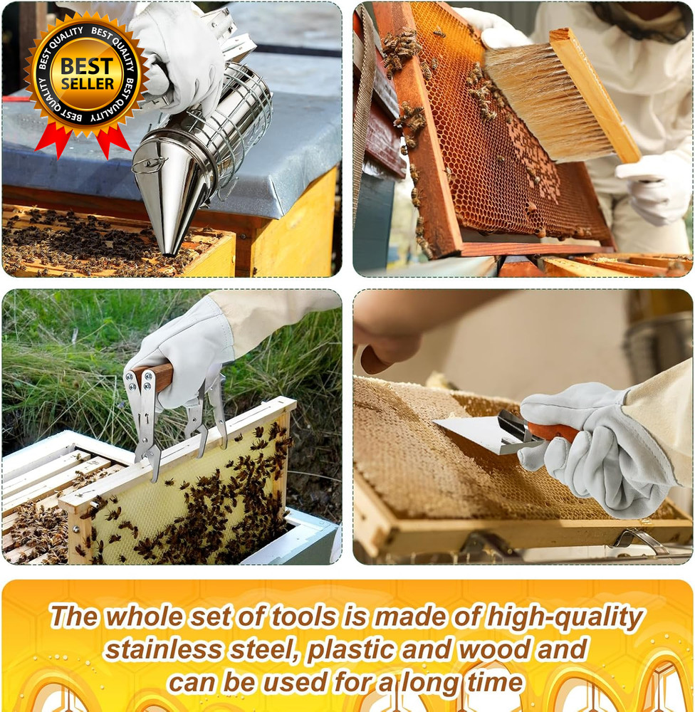 30 Pcs Beekeeping Supplies Tools Bee Suit Bee Keeping Starter Kit Bee Keeper