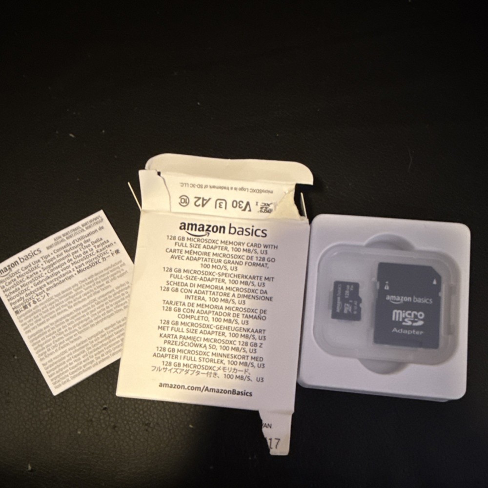 Amazon Basics 128GB microSDXC Class 10 High Speed Memory Card with Adapter