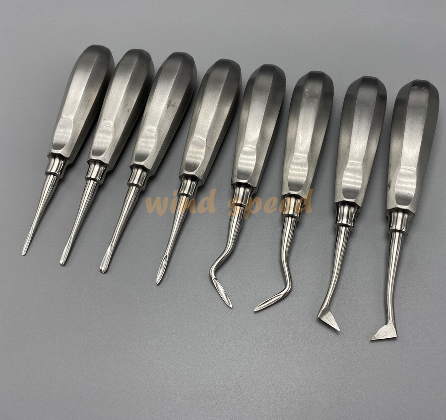 Surgical Tooth Extraction Elevators Surgery Dental Luxation Root Tools 8pcs/Kit