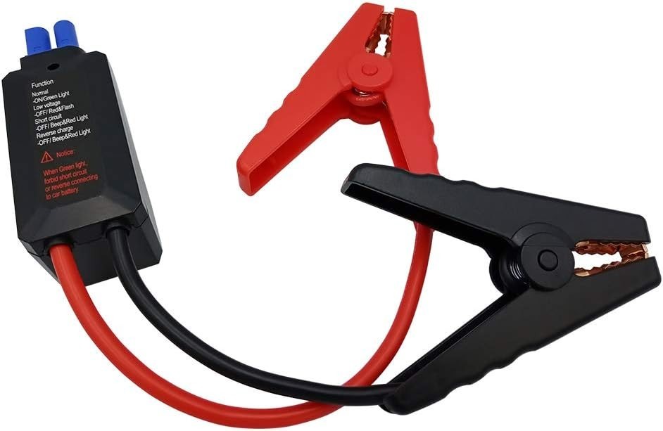Replacement 12V Car Jump Starter Cable with Smart Clamps for EC-5 Interface
