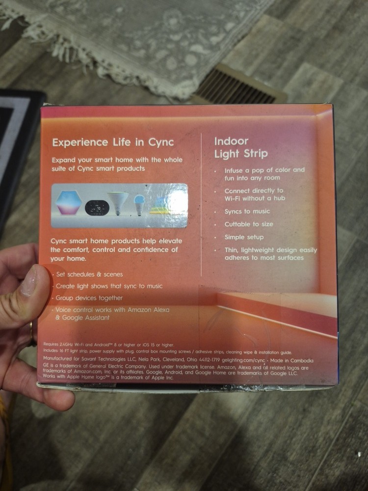 GE Cync Direct Connect Smart Light Strip 16 Ft - Thin Style - With Control Box