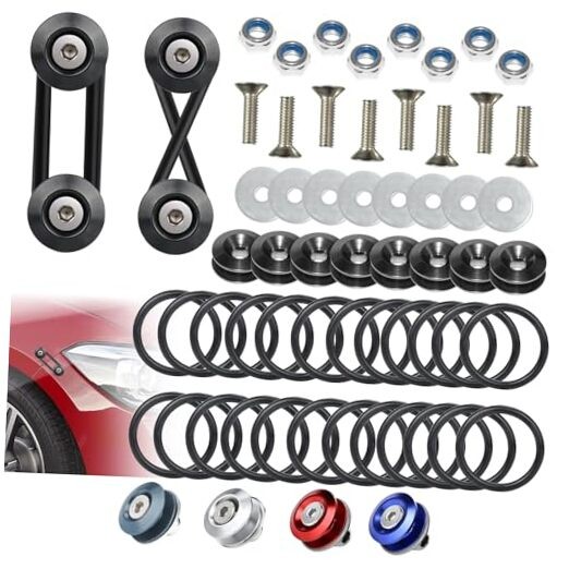 Universal Bumper Clips, Front Rear Bumper Quick Release Kit, Bumper black 4set