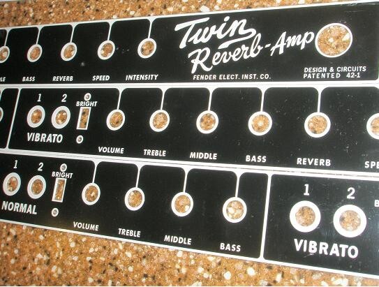 BF Twin Reverb face plate New!