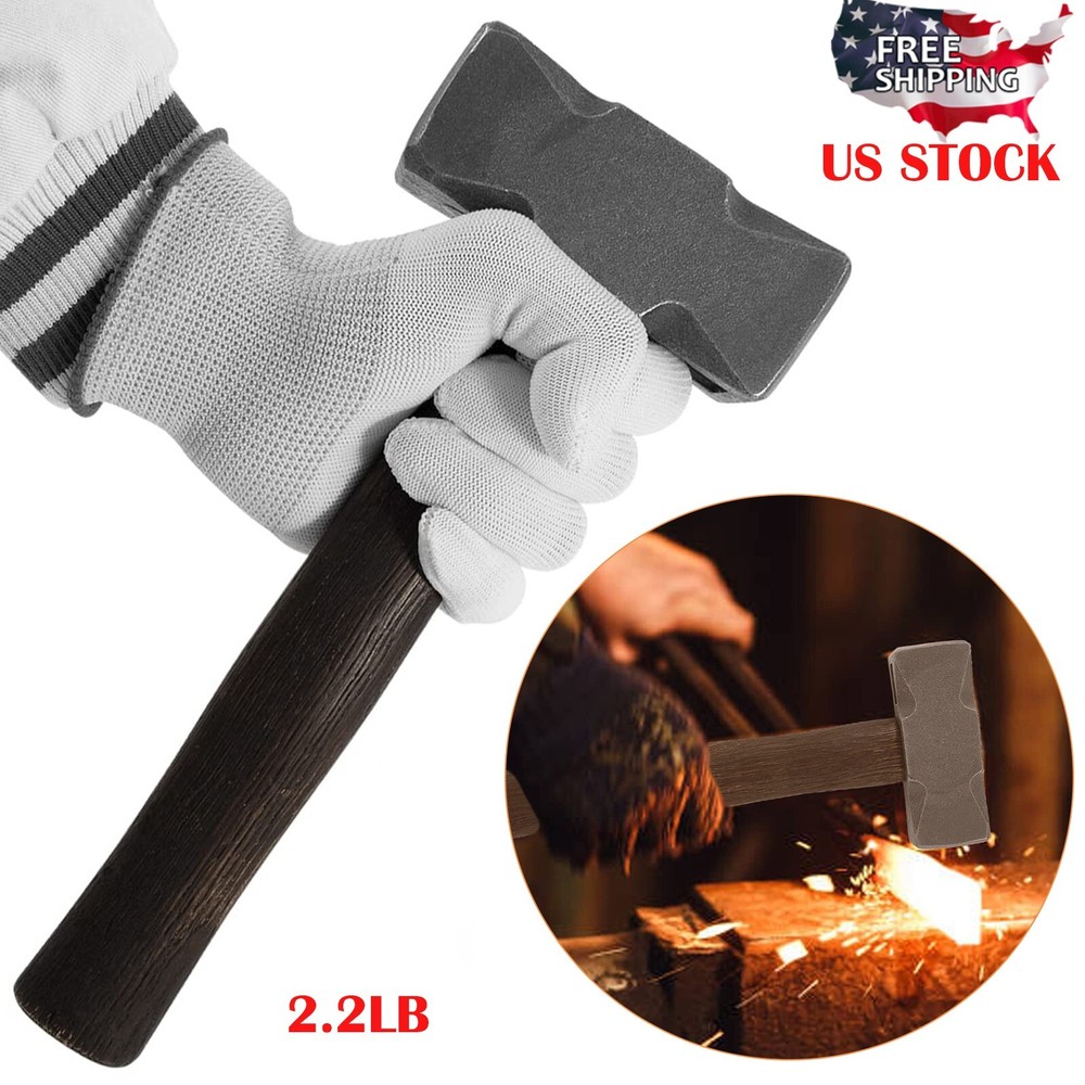 2.2lb Square Forging Hammer Bladesmithing Tool for Farrier Blacksmith Bladesmith