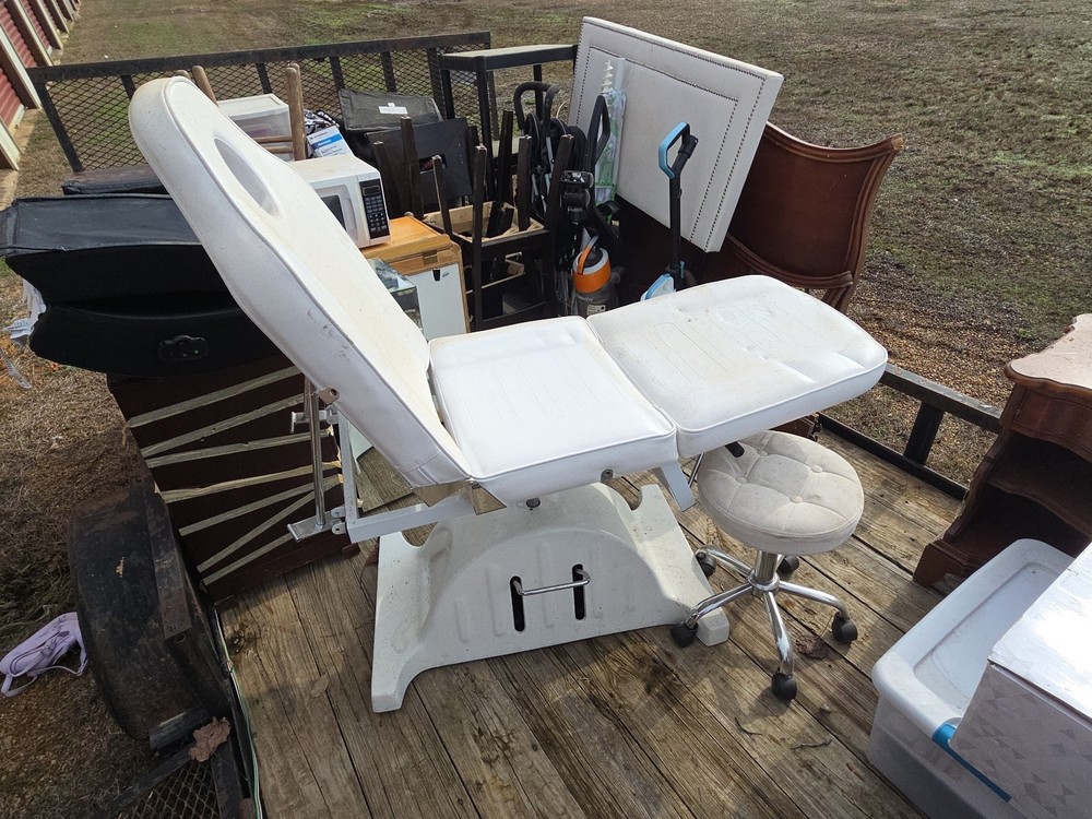 White Adjustable Examination Table with Backrest