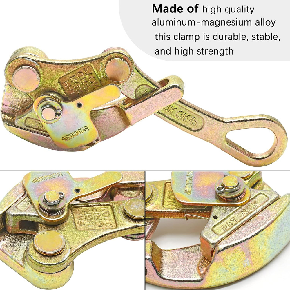 2 Ton Cable Grip Puller Wire Grip Rope Jaw Cable Puller Tool for Wire Rope, Pull