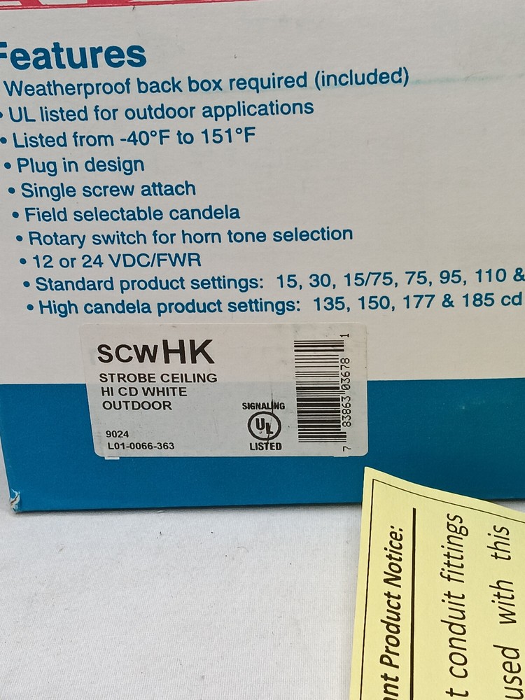 System Sensor SCWHK