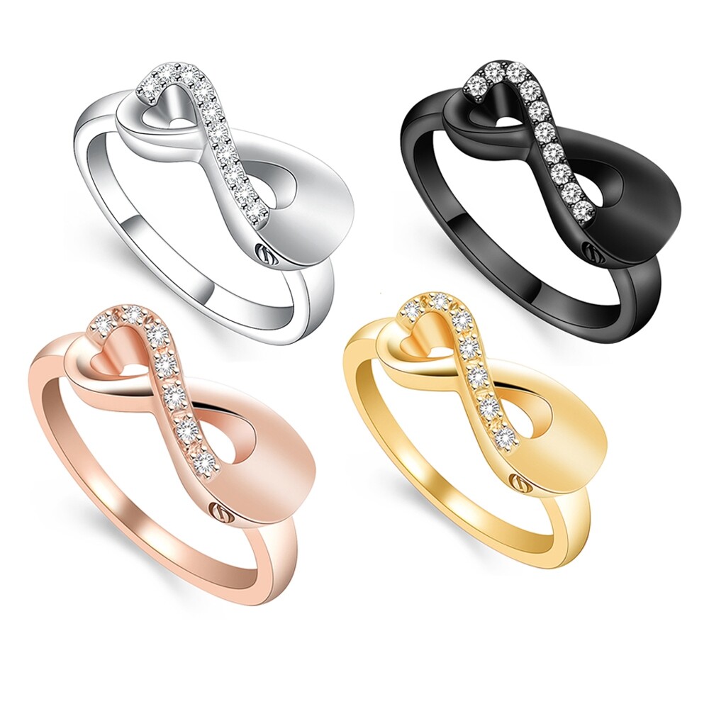 Infinity Ring Heart Shape Hold Loved Ones Ashes Cremation Urn Ring Finger Ring