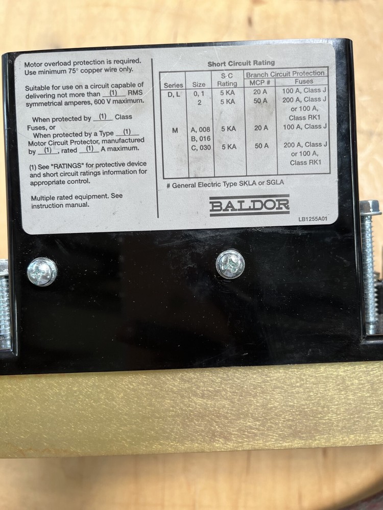 BALDOR Industrial Solid State Motor Control Soft Start MB9X