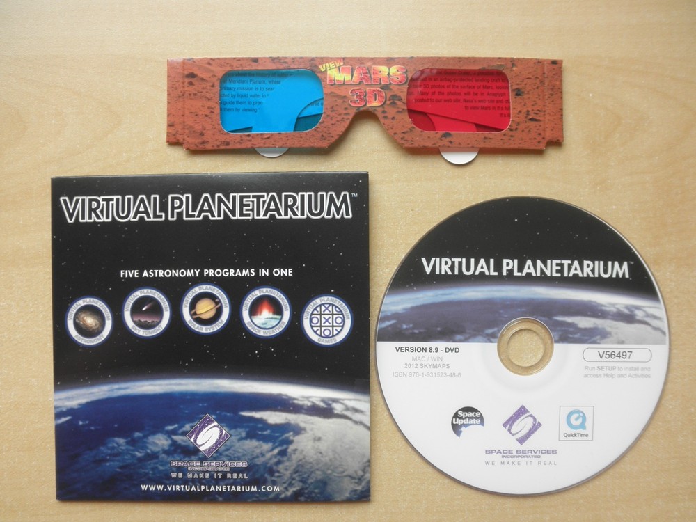 Virtual Planetarium interactive astronomy  PC CD with 3D glasses
