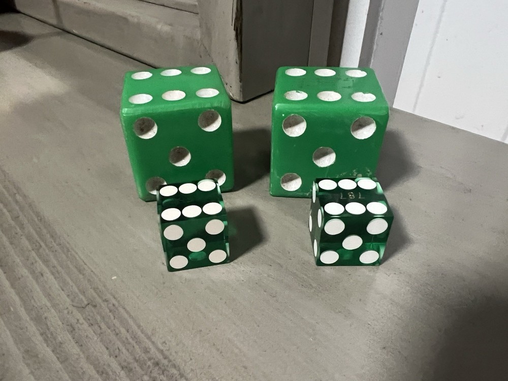 Vintage Large Green dice pair
