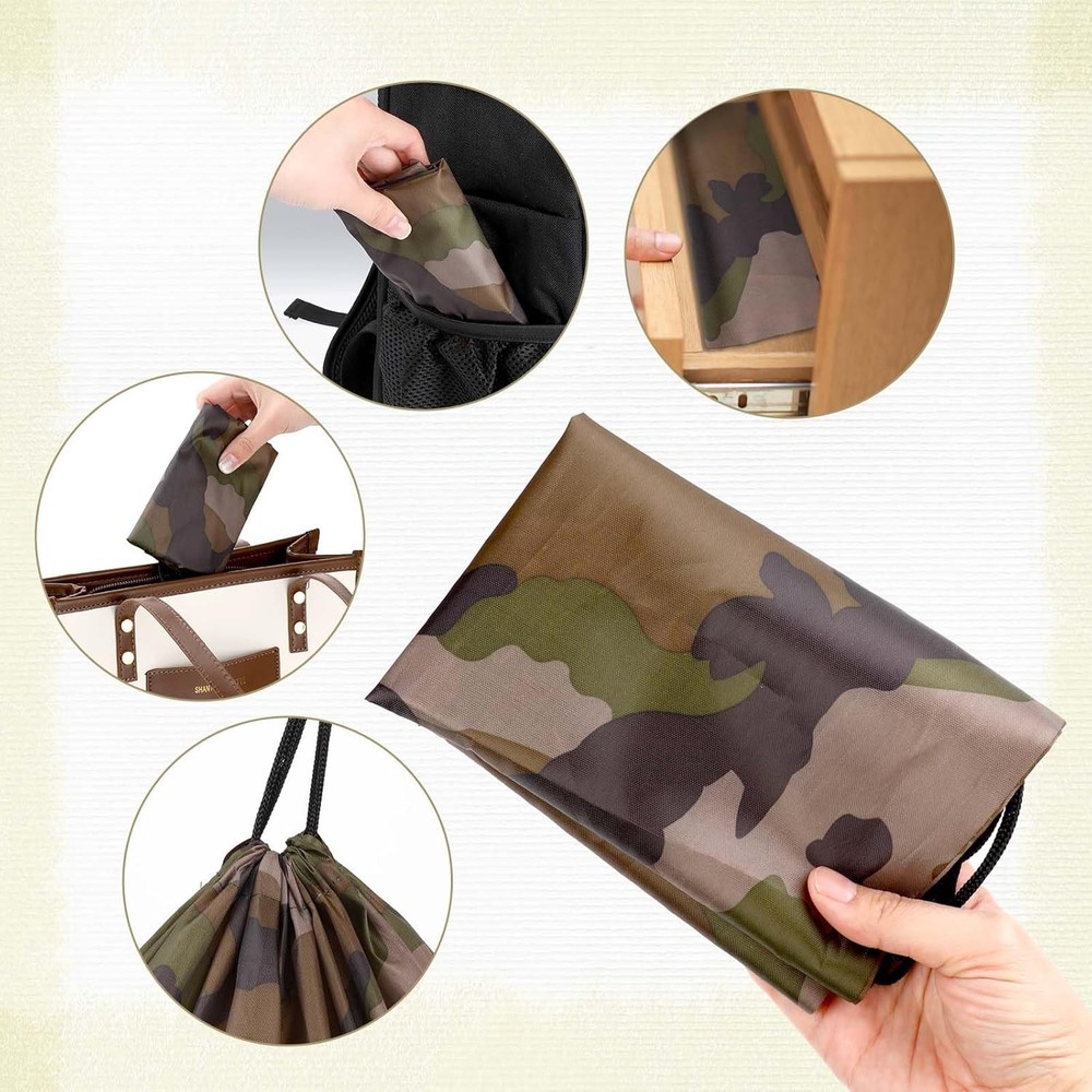 2PCS Camo Bag Drawstring Backpack Draw String 13.8 × 16.5 Inch...