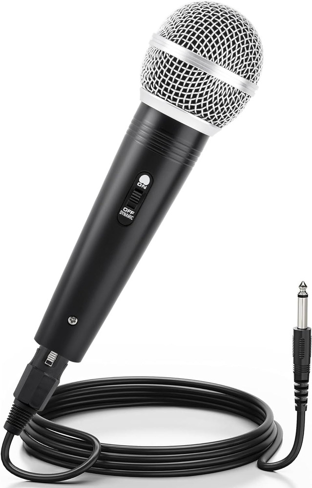 Dynamic Karaoke Microphone for Singing, Metal Handheld Wired Microphone, 13Ft Ca