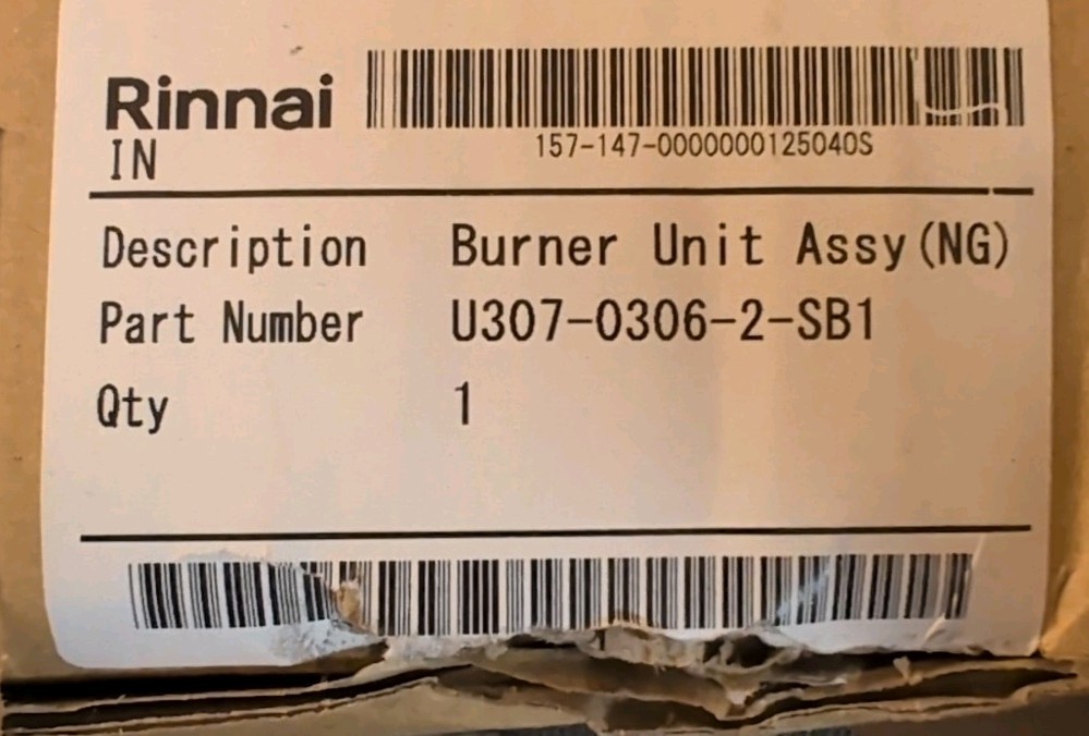 Rinnai Burner Unit Assembly (Natural Gas)