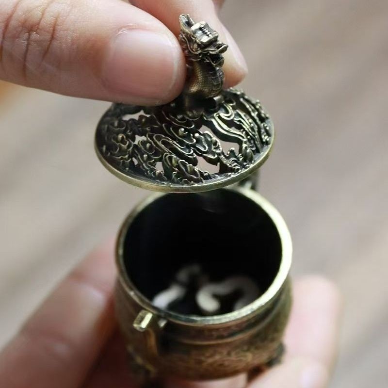 4.8X3.3X6.5cm Chinese Style Cloud Phoenix Tripod Mini Incense Burner