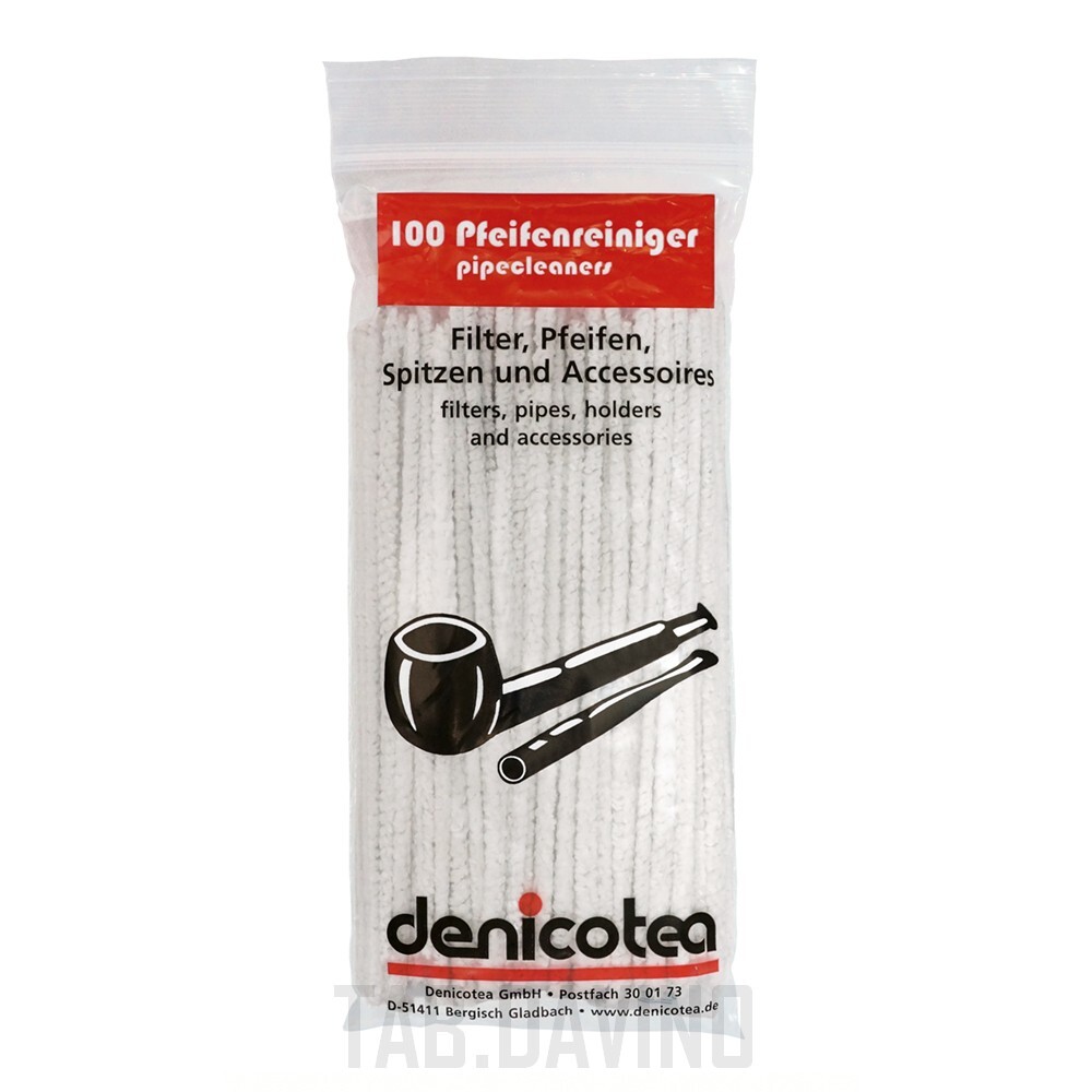 Denicotea Standard Cotton White Pipe Cleaners 100 pcs