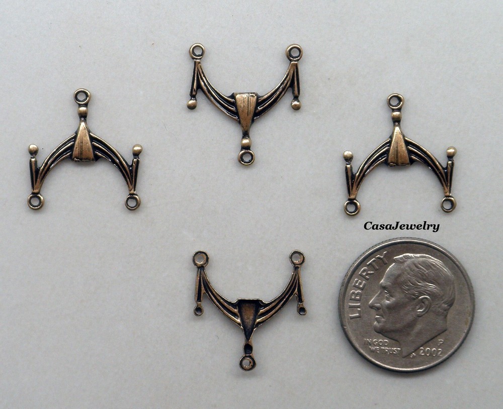 #5045 ANTIQUED GOLD 3 RING "Y" CONNECTOR - 4 Pcs